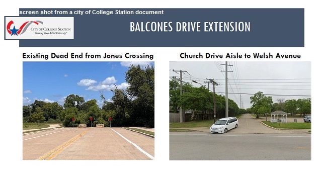 Screen shot from a city of College Station document.