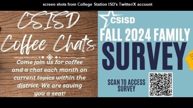 Screen shots from College Station ISD's Twitter/X account.