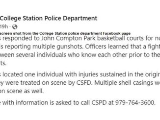 Screen shot from the College Station police department's Facebook page.