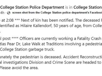 Screen shot from the College Station police department's Facebook page.