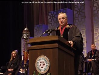 Screen shot of Mark Welsh from https://president.tamu.edu/investiture/index.html