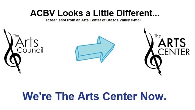 Screen shot from an Arts Center of the Brazos Valley e-mail.