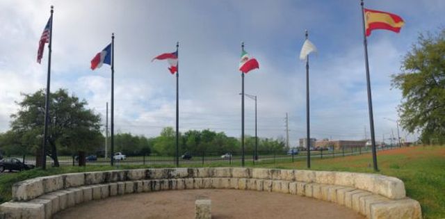 Flags flying at Boonville Cemetery and Heritage Park, March 25, 2019.