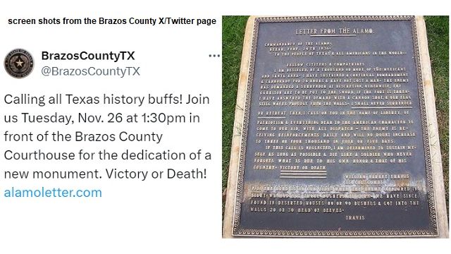 Screen shots from the Brazos County TX Twitter/X account.