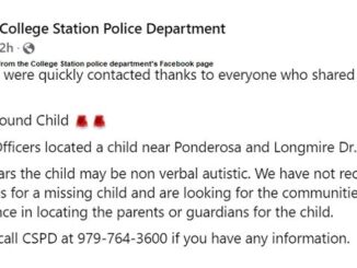 Screen shot from the College Station police department's Facebook page.