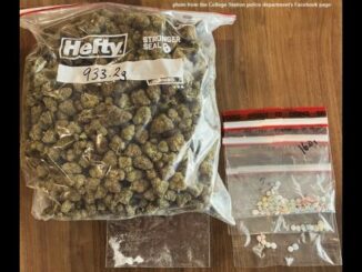 Photo from the College Station police department's Facebook page, showing the drugs that were seized during a search of a Bryan home that led to the arrests of John Pilkey and Bobbie Jones of Bryan.