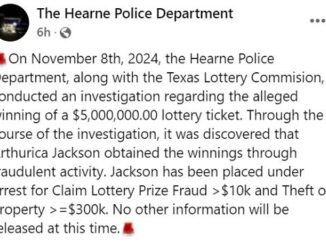 Screen shot from the Hearne police department's Facebook page.