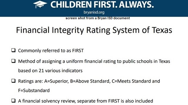 Screen shot from a Bryan ISD document.