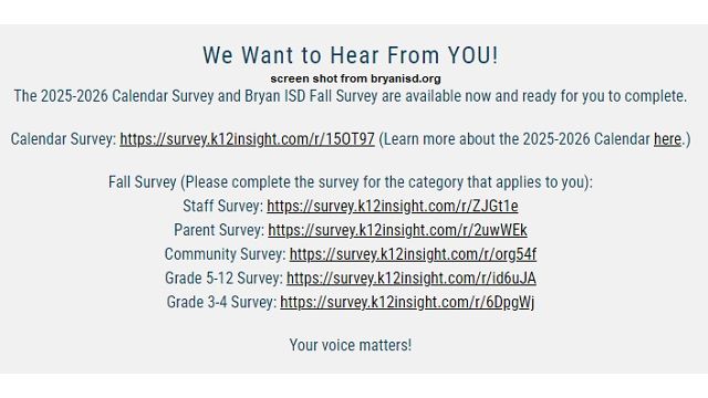 Screen shot from bryanisd.org