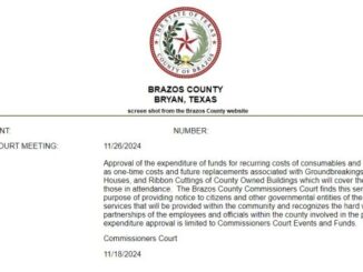 A screen shot from the Brazos County website what county commissioners approved during their meeting on November 26, 2024.