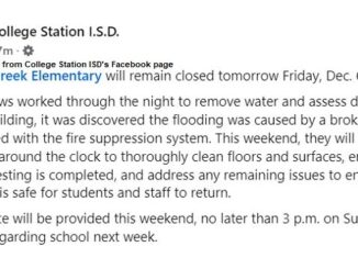 Screen shot from College Station ISD's Facebook page.