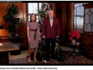 Screen shot from Texas A&M's YouTube channel of Betty and Mark Welsh.