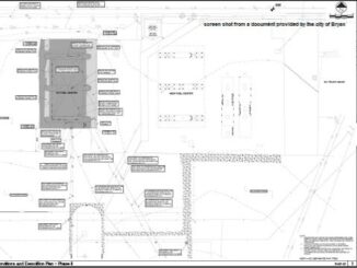 Screen shot from a document provided by the city of Bryan showing the layout of the fuel island project at the municipal services center.