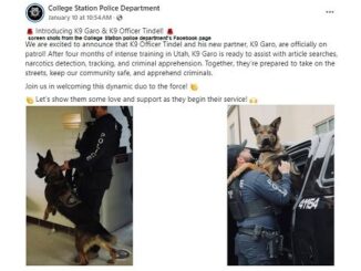 Screen shots from the College Station police department's Facebook page.