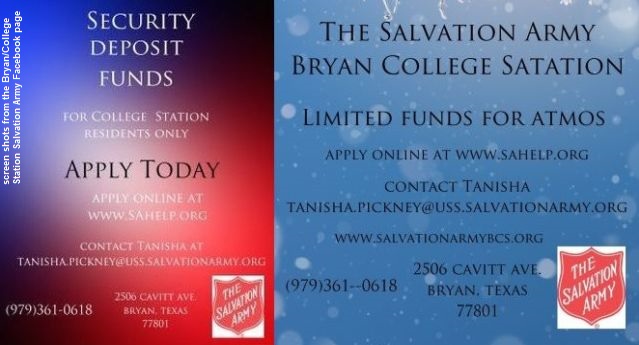 Images from the Bryan/College Station Salvation Army Facebook page.