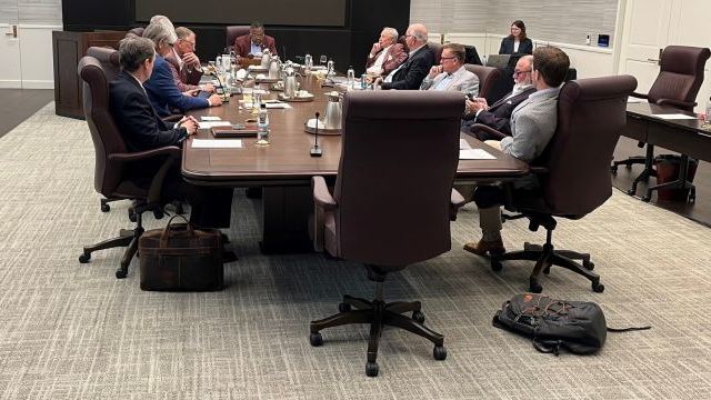 Texas A&M system board of regents following their executive session on March 7, 2025.