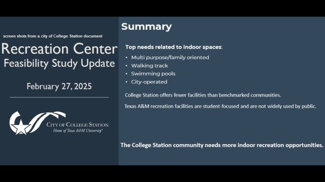 Screen shots from a city of College Station document.