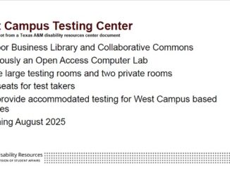 Screen shot from a Texas A&M disability resources center document.