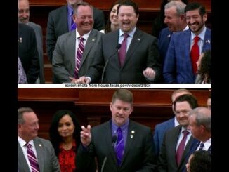 Screen shots of (top) Paul Dyson and (bottom) Trey Wharton from house.texas.gov/videos/21924