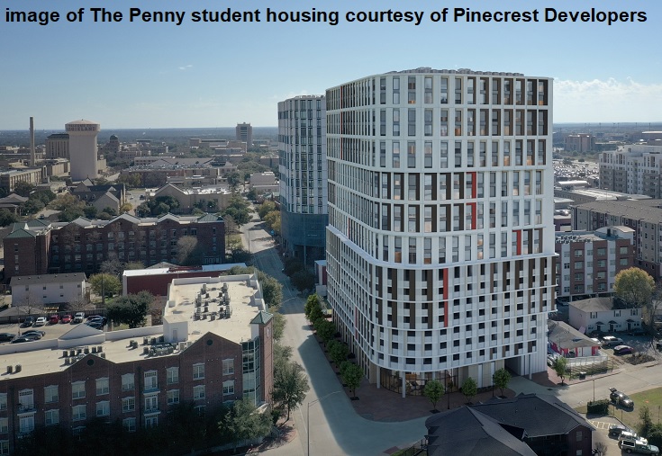 Image of "The Penny" student housing courtesy of Pinecrest Developers.