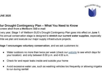 Screen shot from a Wellborn special utility district e-mail.