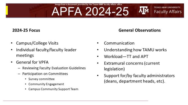 Image from a document provided by the Texas A&M office of faculty affairs.