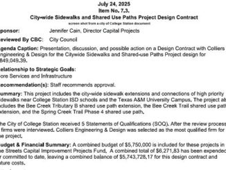 Screen shot from a city of College Station document.