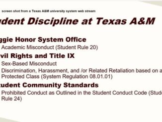 Screen shot from a Texas A&M system webstream.