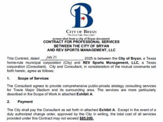 Screen shot from a city of Bryan document.