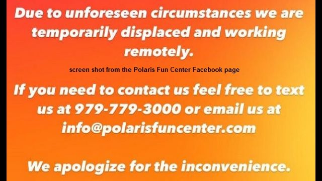 Screen shot from the Polaris Fun Center Facebook page.