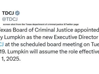Screen shot from the Texas department of criminal justice X/Twitter page.