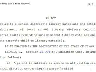 Screen shot from a state of Texas document.