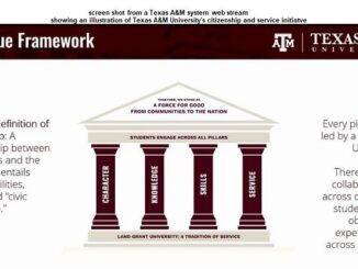 Screen shot from a Texas A&M system webstream.