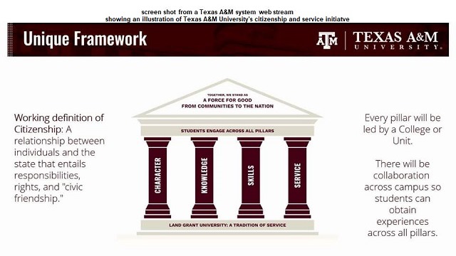 Screen shot from a Texas A&M system webstream.