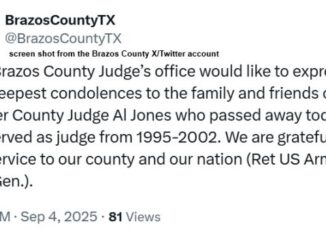 Screen shot from the Brazos County X/Twitter account.