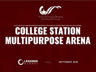Screen shot from a Legends Global document shown at the September 29, 2025 College Station city council meeting.