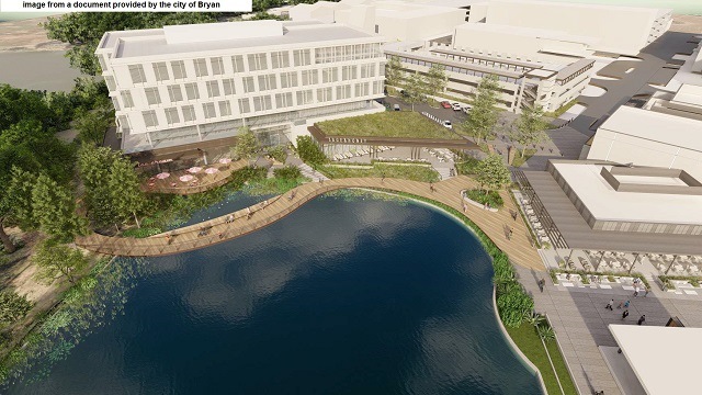 Image of the Lake Walk expansion from a document provided by the city of Bryan.