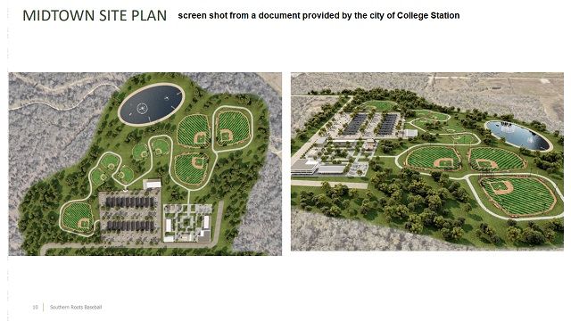 Screen shot from a document provided by the city of College Station.