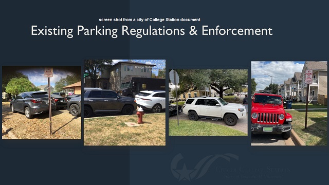 Screen shot from a city of College Station document.