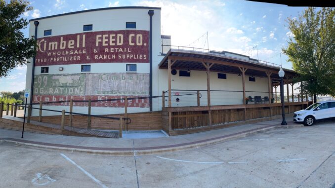 Panoramic photo taken October 2, 2025 of The Kimbell cultural event center in downtown Bryan.
