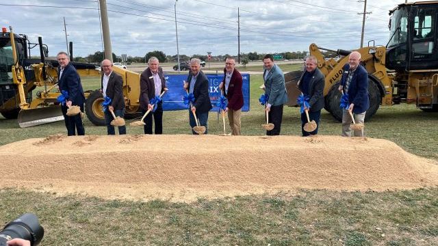 The ceremonial groundbreaking of expanding Earl Rudder Freeway on November 20, 2021.