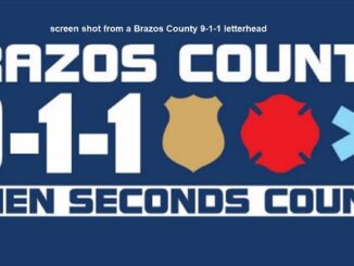 Screen shot from a Brazos County 9-1-1 letterhead.