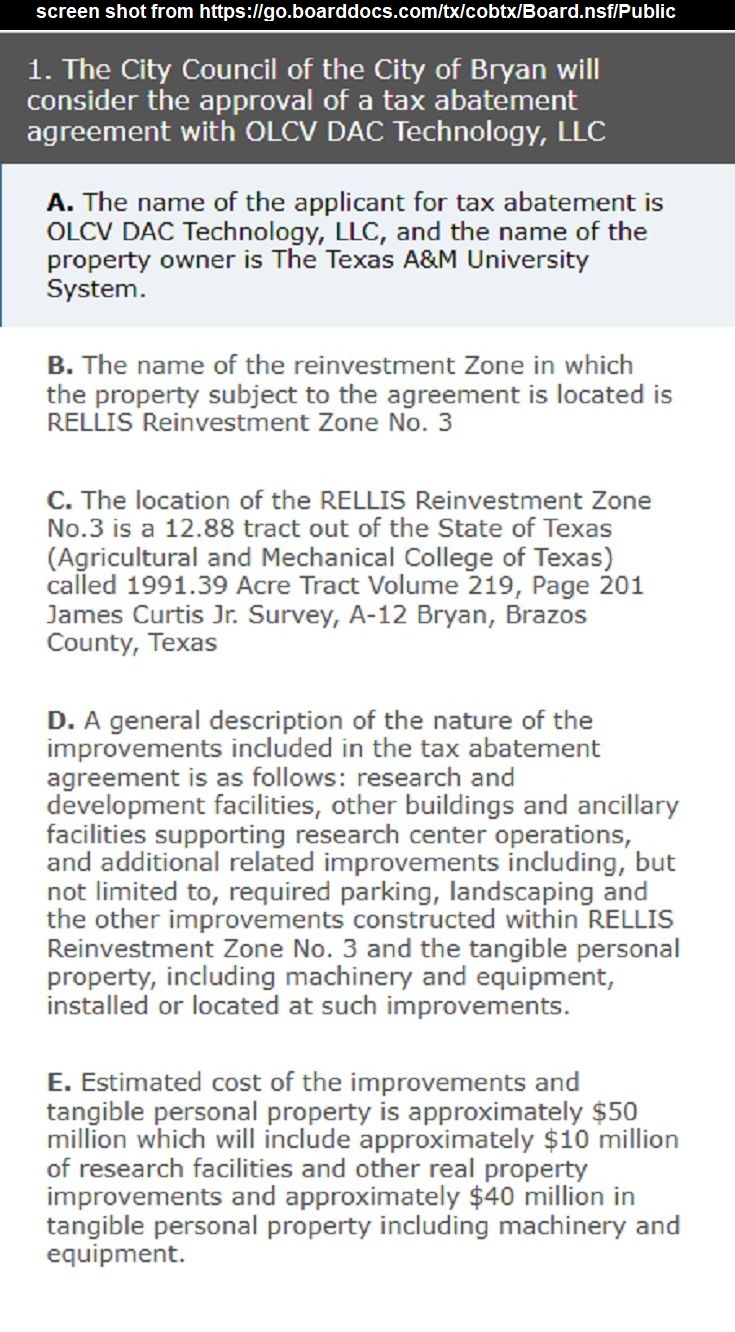 Screen shot from https://go.boarddocs.com/tx/cobtx/Board.nsf/Public