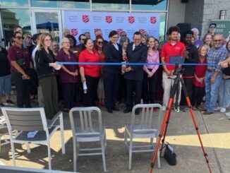 Bryan/College Station Salvation Army Christmas Kickoff chamber of commerce ribbon cutting on November 14, 2025.