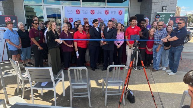 Bryan/College Station Salvation Army Christmas Kickoff chamber of commerce ribbon cutting on November 14, 2025.