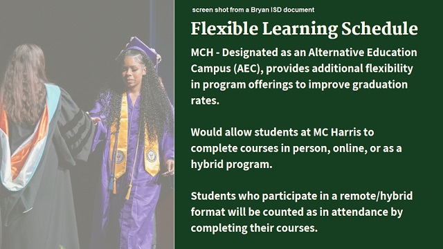 Screen shot from a Bryan ISD document.