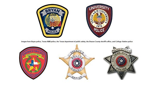 Images from Bryan police, Texas A&M police, the Texas department of public safety, the Brazos County sheriff's office, and College Station police.