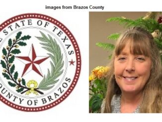 Images of the Brazos County seal and Karen McQueen courtesy of Brazos County.