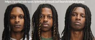 Photos of (L-R) Dutaveon Rogers, Brandon Leon Turner Jr., and Ladarious Johnson from https://portal-txbrazos.tylertech.cloud/JailSearch/default.aspx