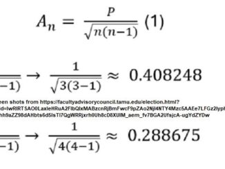 Screen shot showing the mathematical formulas used in establishing the new Texas A&M faculty advisory council from https://facultyadvisorycouncil.tamu.edu/election.html?fbclid=IwRlRTSAO0LaxleHRuA2FlbQIxMABzcnRjBmFwcF9pZAo2NjI4NTY4Mzc5AAEe7LFGz2lypHNTl_4RDhh9aZZ98dAHbts6d5lsTl7QgWRRjxrh0Uh8cD8XUIM_aem_fv7BGA2UfsjcA-ugYdZYDw
